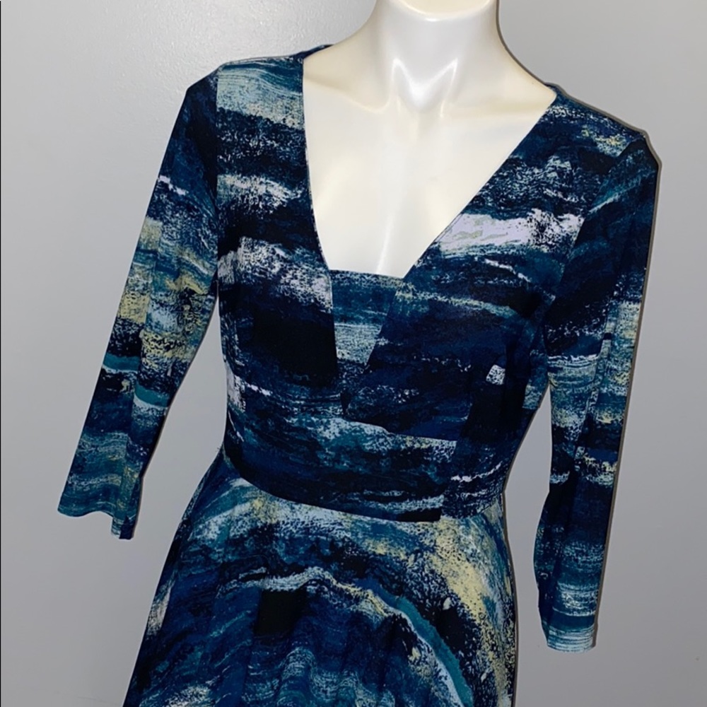 Simply Vera Vera Wang 3/4 Sleeve Midi Dress Sz Med